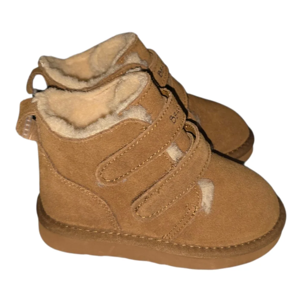 BearPaw Larisa Retro Iced Coffee‎ Tan Kids Boots with Fleece Lining New 9, 10